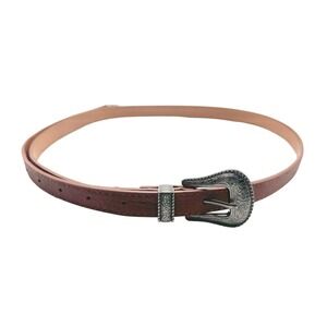 Unbranded | Women | Tan Southwestern Style Skinny Faux Leather Belt